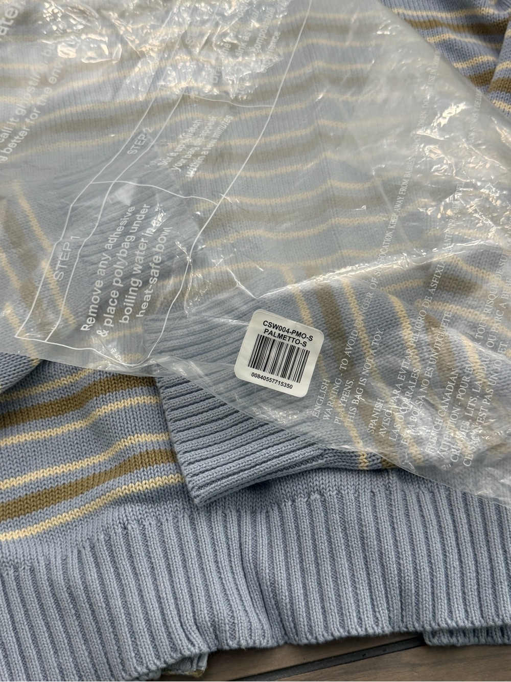Set Active Weekend Knit Weekend Stripe Funnel Zip Palmetto Small Brand New - Picture 15 of 15